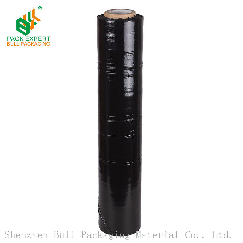 shenzhen bull packaging material black stretch film for palle